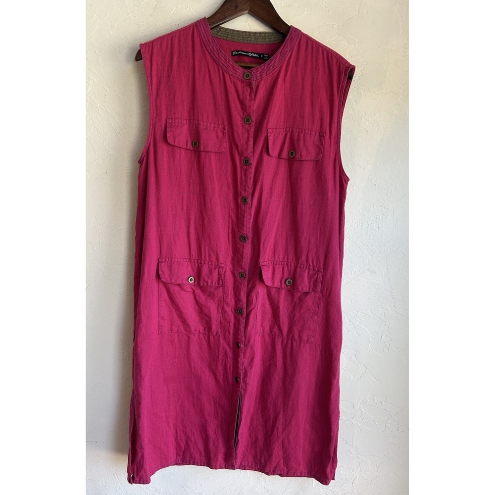 Gudrun Sjoden Linen Organic Cotton Button Up Tunic Dress S Lagenlook Relaxed Fit